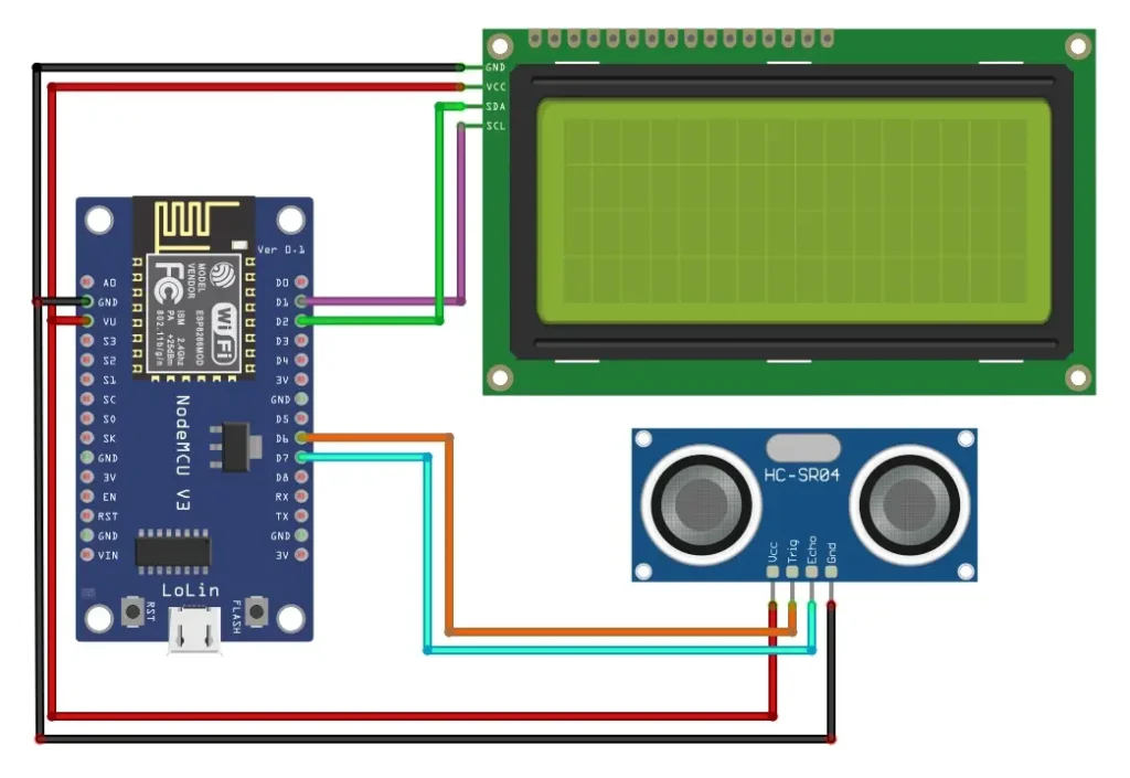 Ultrasonic Distance Sensor Project Diagram