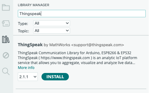 Installing ThingSpeak library to Arduino IDE