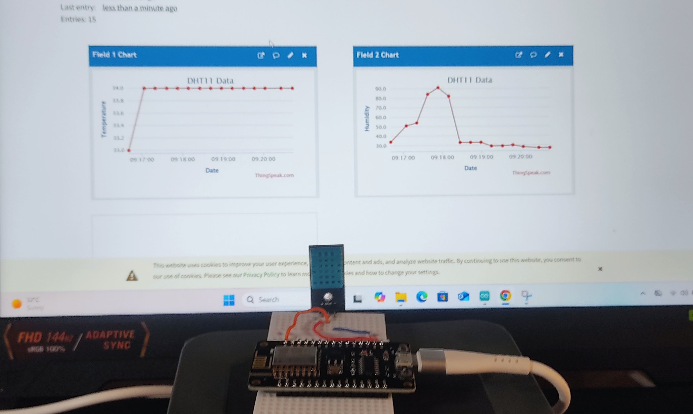 DHT11 ESP8266 NodeMCU ThingSpeak